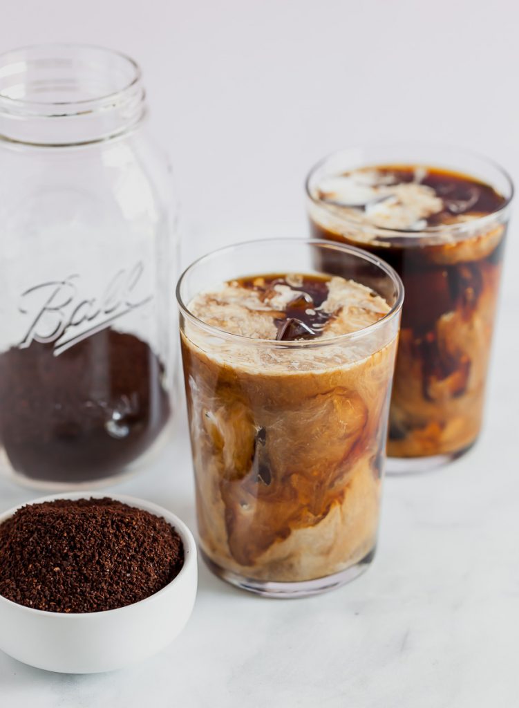 decaf cold brew coffee with cream