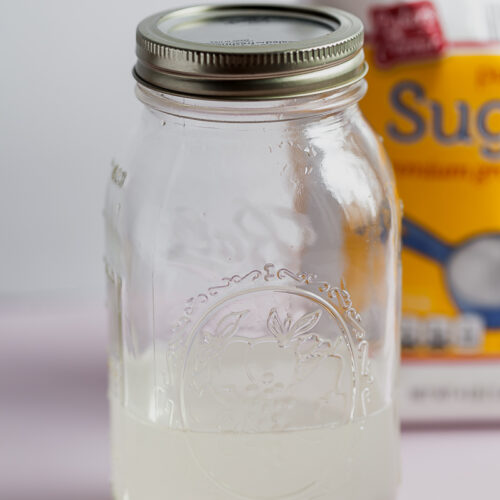 simple syrup in a mason jar