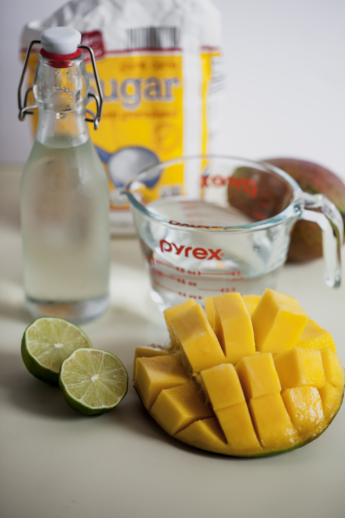 mango, lime, and simple syrup