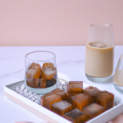 coffee ice cubes on tray